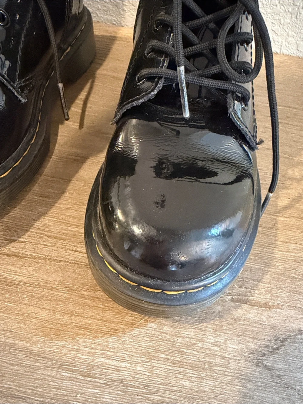 Dr. Martens Junior 1460 Patent Leather Lace Up Boots